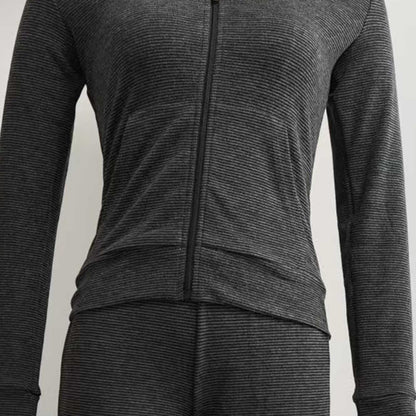 Cherie Code Women’s Knit Zip‑Front Collared Jacket & Wide‑Leg Pant Set – Long Sleeve Casual Lounge Two‑Piece