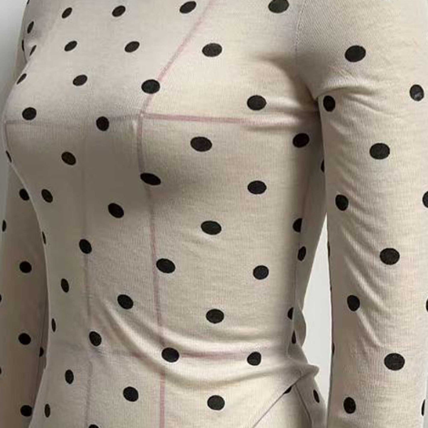 Cherie Code Women’s Polka Dot Mesh Top – Sheer Long Sleeve Stretch Tee