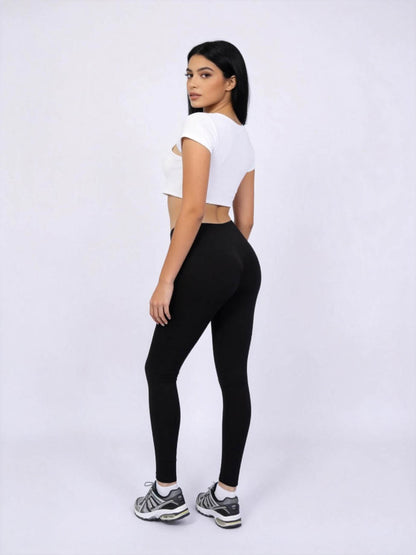Cherie Code Women's High-Waisted Stretch Leggings – Tummy Control Slim Fit Workout Yoga Pants, Soft Breathable Everyday Activewear