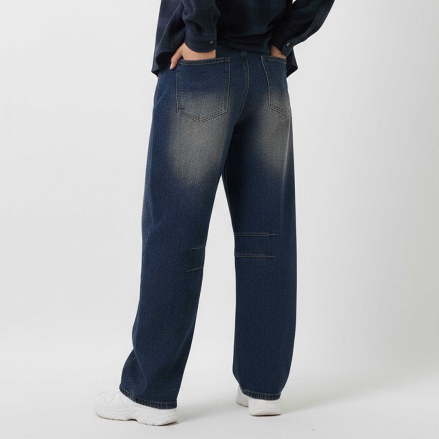 Women's Barrel Leg Baggy Jeans – High Rise Vintage Wash Slouchy Fit Denim by Cherie Code