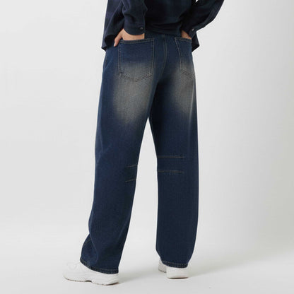 Women's Barrel Leg Baggy Jeans – High Rise Vintage Wash Slouchy Fit Denim by Cherie Code