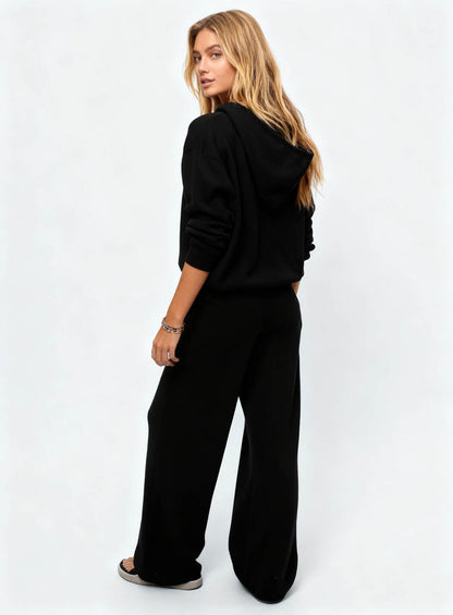 Cherie Code Women’s Solid Hooded Knit Sweatshirt & Jogger Set