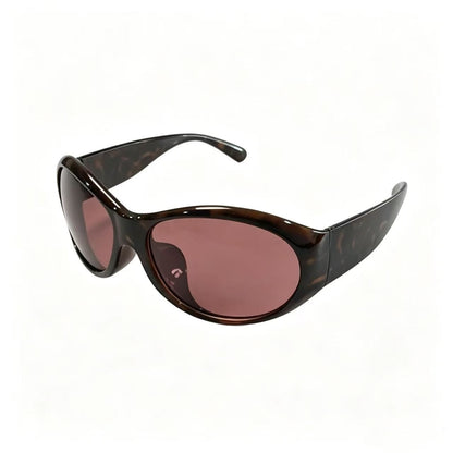 Cherie Code Unisex Outdoor Sporty Oval Sunglasses UV400 PC Frame Black