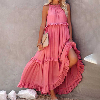 Women’s Flowy Bohemian Maxi Dress – Sleeveless with Back Tie Detail & Soft Rayon Blend Cherie Code