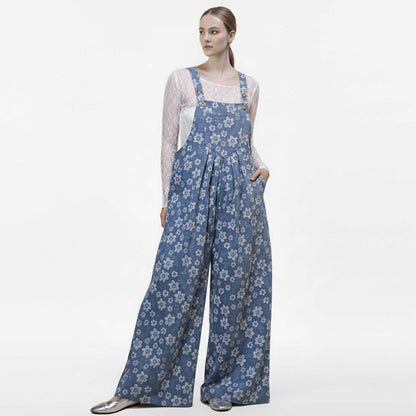 Cherie Code Women’s Floral Print Adjustable‑Strap Jumpsuit – Sleeveless Casual Pocket Romper