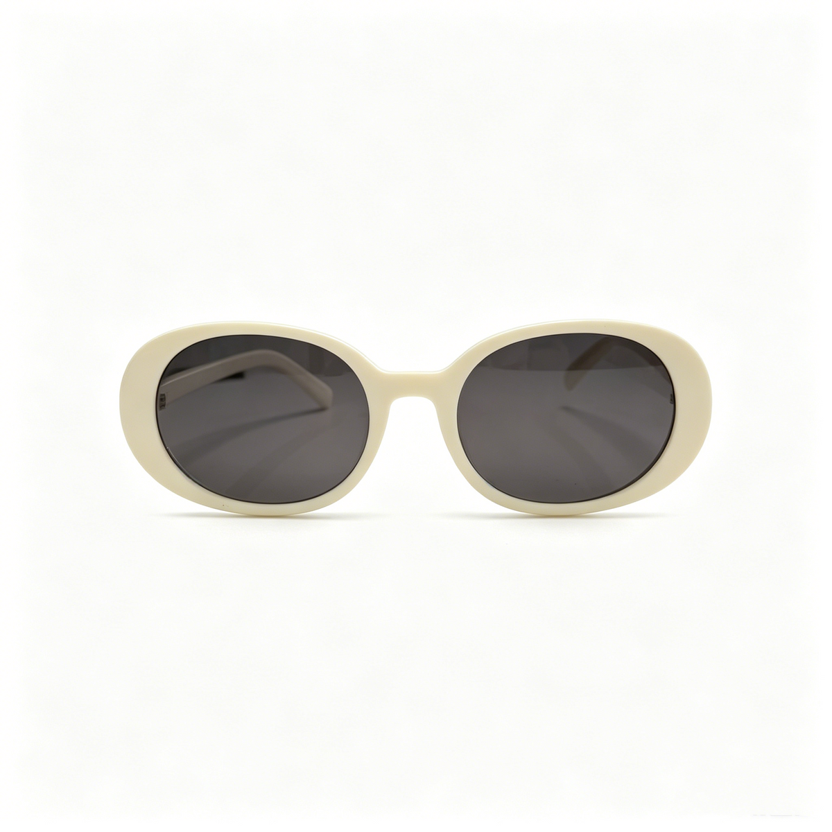 Cherie Code Y2K Small Oval Sunglasses Polarized UV400 Glossy White