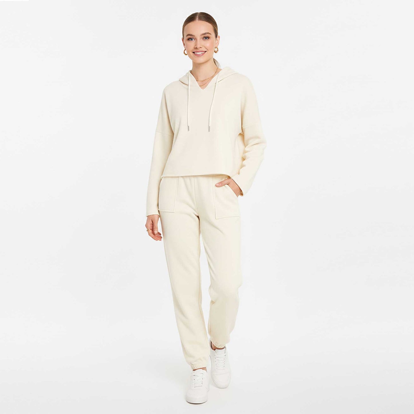 Cherie Code Women’s Hooded Long‑Sleeve Jogger Set – Pullover Hoodie & Elastic Waist Pants