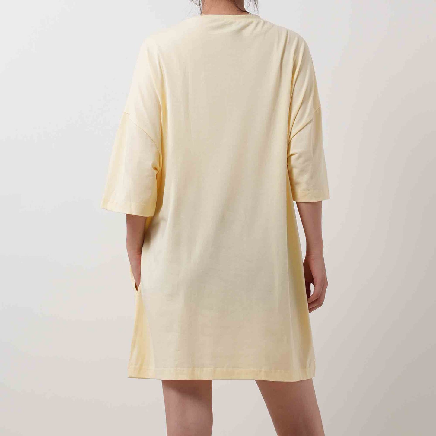 Round Neck Pullover Tee - Crew Neck with Short Sleeves Pocket Mini Dress Cherie Code