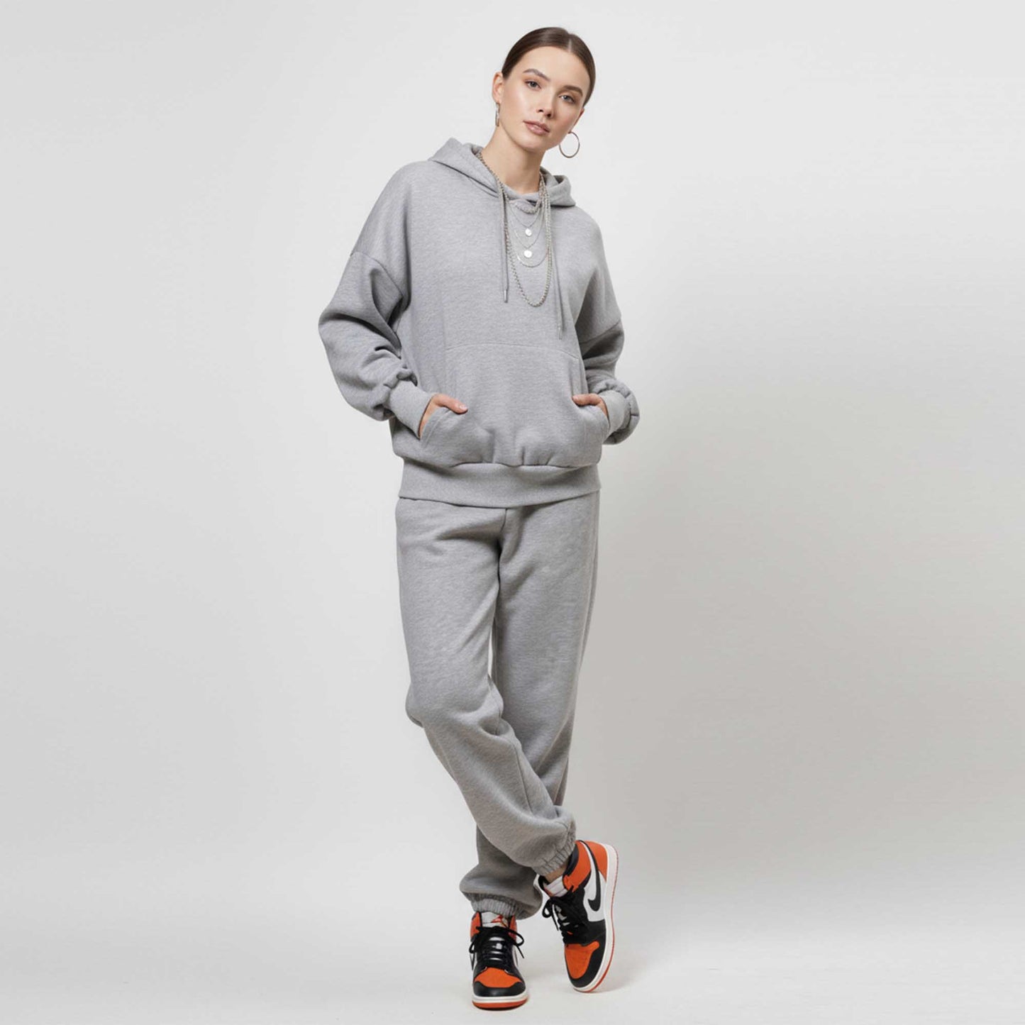 Cherie Code Women’s Brown Velour‑Lined Hoodie & Jogger Set – Pullover Hooded Sweatshirt with Elastic Waist Pants